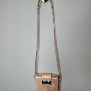 Rebecca Minkoff Blush Pink Waters Embossed Small Leather Crossbody Shoulder Bag